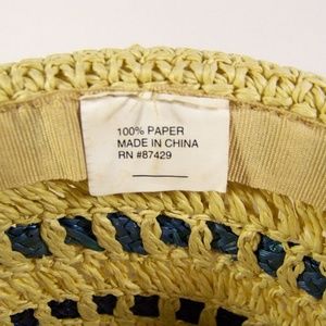 none Accessories - Raffia Hat Beige Tan Blue Green Accents Beach none Accessories - Raffia Hat Beige Tan Blue Green Accents Beach